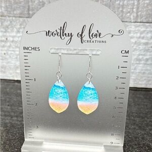 Beach earrings stainless steel and acrylic new handmade